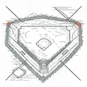 baseball home plate tattoo design idea