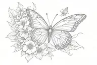 sunset and butterfly small fine line tattoo tattoo design idea