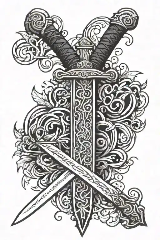 Viking sword tattoo design idea