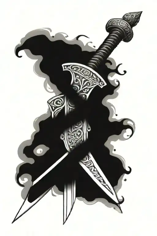 Viking sword with Nordic letters ASC as a tattoo tattoo design idea