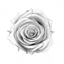 clock rose birds tattoo design idea