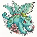 bulbasaur, articuno tattoo design idea