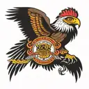mexican eagle flying tattoo design idea
