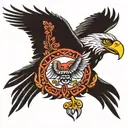 mexican eagle flying tattoo design idea