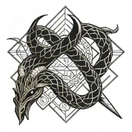 Vikings and snakes tattoo design idea