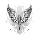 Dumbbell with wings tattoo design idea
