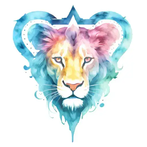 ace of spades, black lion tattoo design idea