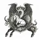 half taurus half capricorn. backround should be cobweb with angel with a lot of eyes tattoo design idea