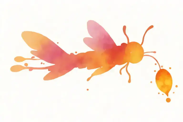 beautiful firefly flying sideways in lgbtq colors with a background of aquarius constelation tattoo design idea