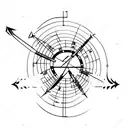 archery bow with heart arrow tattoo design idea