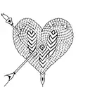 bow and arrow with a heart shaped tip tattoo design idea