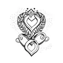 bow and arrow with a heart shaped tip tattoo design idea
