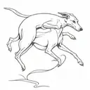 whippet and hare dancing together tattoo design idea