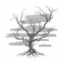 dead tree with creeping vines  tattoo design idea