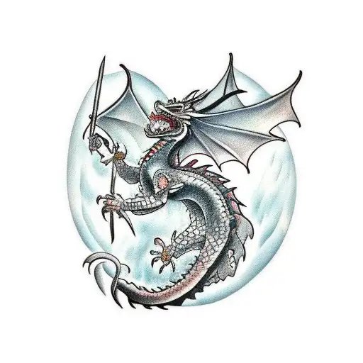 A tattoo of a dragon inspired by Game of Thrones tattoo design idea