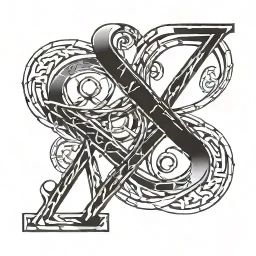 3 roman numeral dates intertwined tattoo design idea