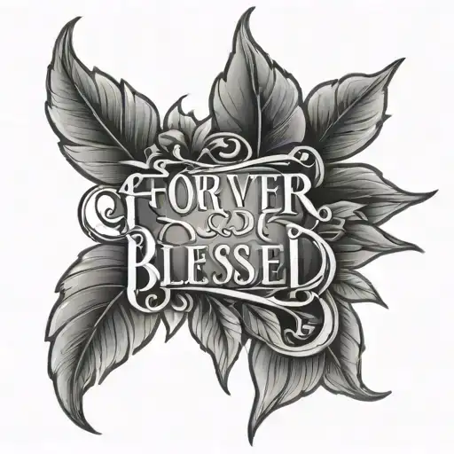 forever blessed written tattoo design idea