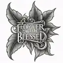 forever blessed written tattoo design idea