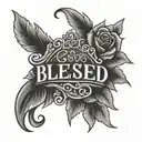 forever blessed written tattoo design idea