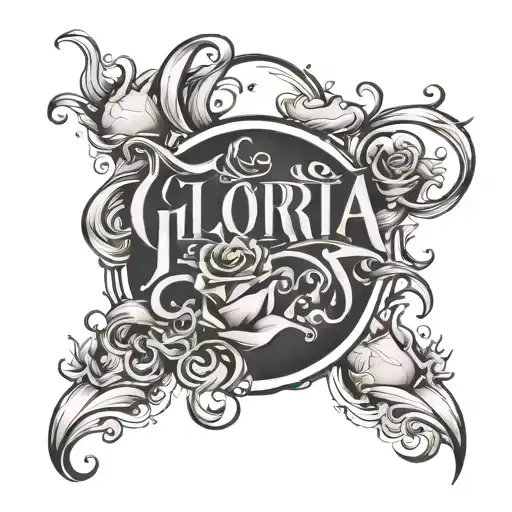 Gloria name with smoke effect tattoo design idea