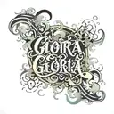 Gloria name with smoke effect tattoo design idea