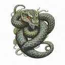 snakes wrapped around arm tattoo design idea