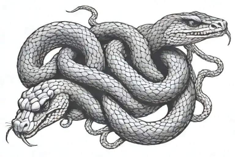 3 Snakes entretwined together symbolizing loyalty femininity and power  tattoo design idea
