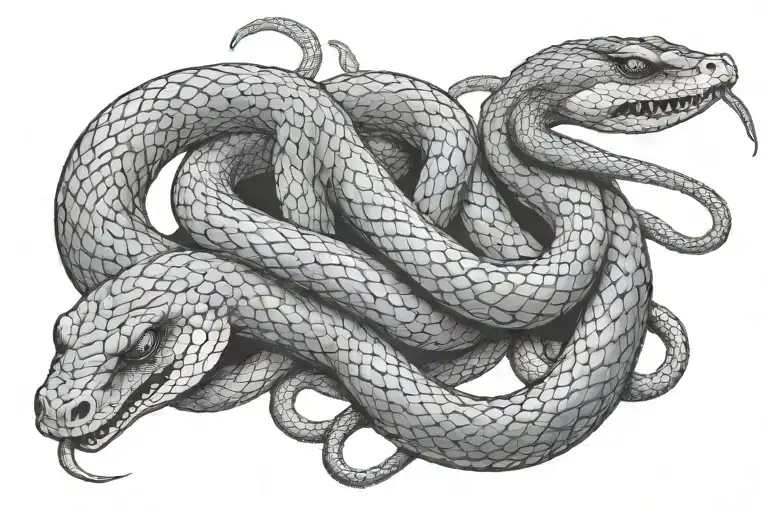 Three Snakes entretwined together symbolizing loyalty femininity and power  tattoo design idea