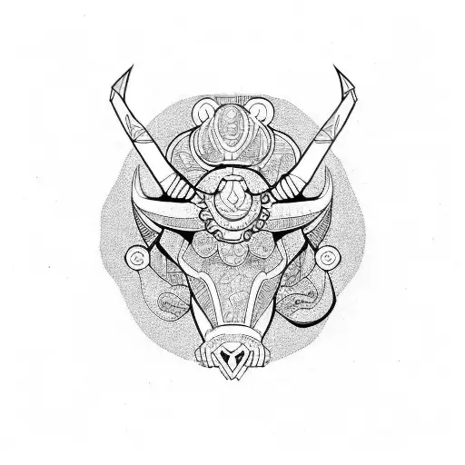 badass Taurus tattoo design idea