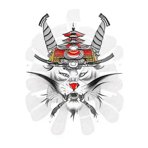 traditional samurai  tattoo design idea