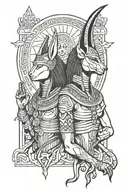 Osiris ve anubis god tattoo design idea