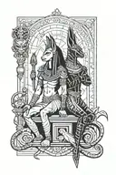 Osiris ve anubis god tattoo design idea