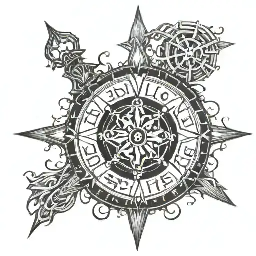 vegvisir viking compass tattoo design idea