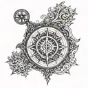 vegvisir viking compass tattoo design idea