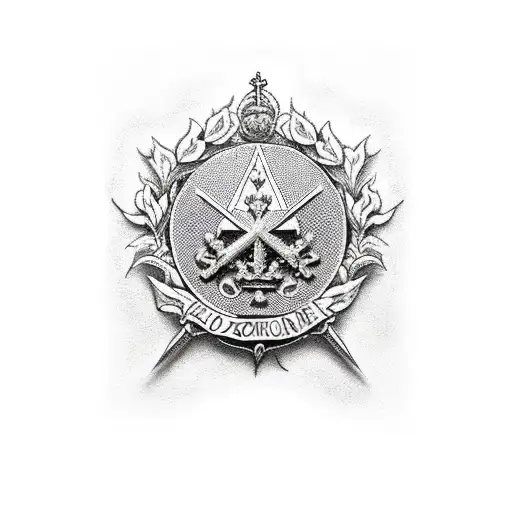 croix de Lorraine avec des fleurs de lys dessus dans un style médiéval  tattoo design idea