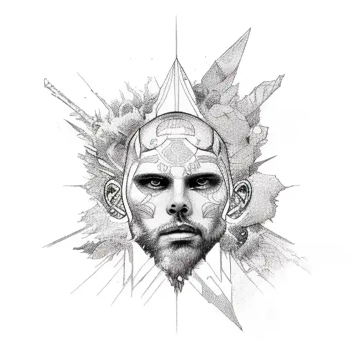 patchwork style icarus tatoo tattoo design idea