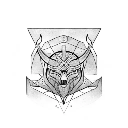 viking geometry crows runes fenrir slave tattoo design idea