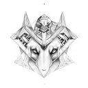 viking geometry slave crows runes fenrir tattoo design idea