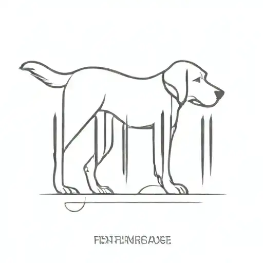 dog memorial with 2 small vertical lines tattoo design idea