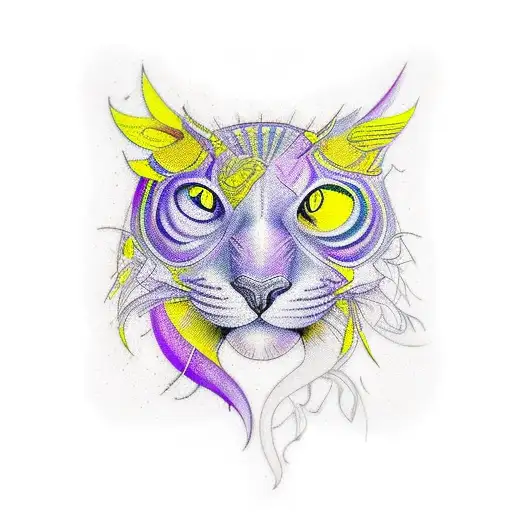 Line around the arm with yellow purple and white colours and text y nada mas with number 7 tattoo design idea