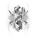 text of "RKD4NJF" tattoo design idea