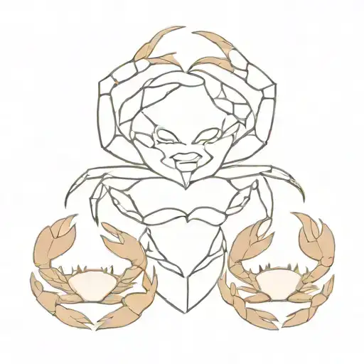 crab maiden and twins  tattoo design idea