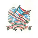 mexican and american flag mix  tattoo design idea
