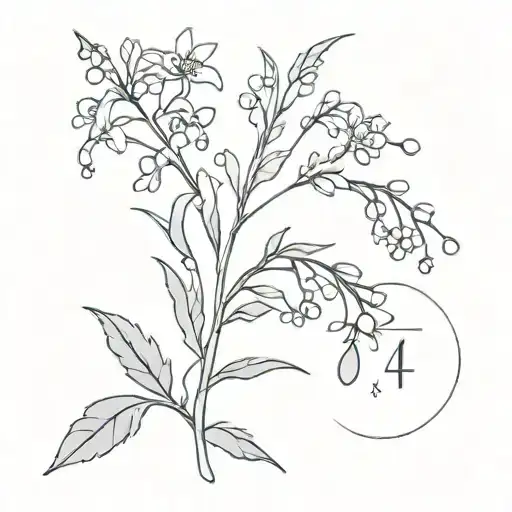 Gemini constellation made of lavender and lily of the valley tattoo design idea