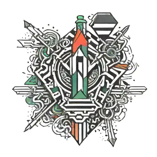 free Palestine Key with Palestinian flag tattoo design idea