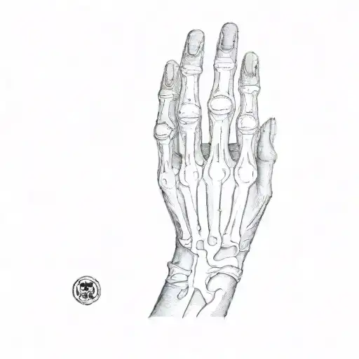 a woman's hand with a skeleton on it tattoo design idea