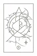 witch, rune, moon, symbol of life, hope and nature tattoo design idea