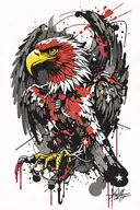 abstract albanian eagle tattoo design idea