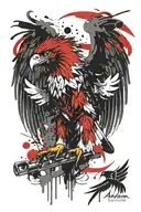 abstract albanian eagle tattoo design idea