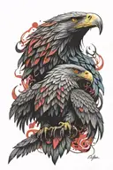 abstract albanian eagle tattoo design idea